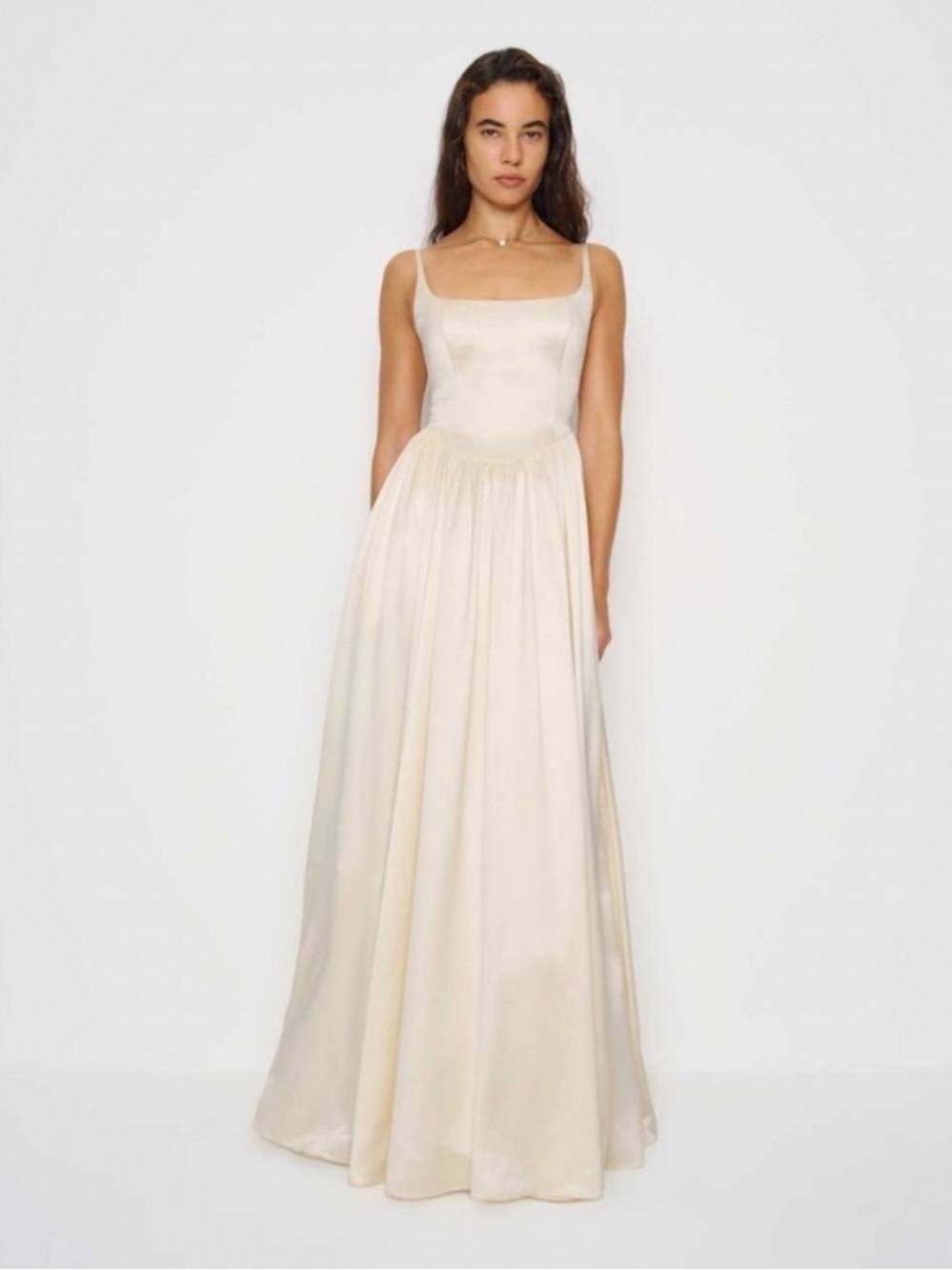 Reformation Liz Silk Bridal Dress Gowl in Ivory Size 8 - Picture 2 of 10